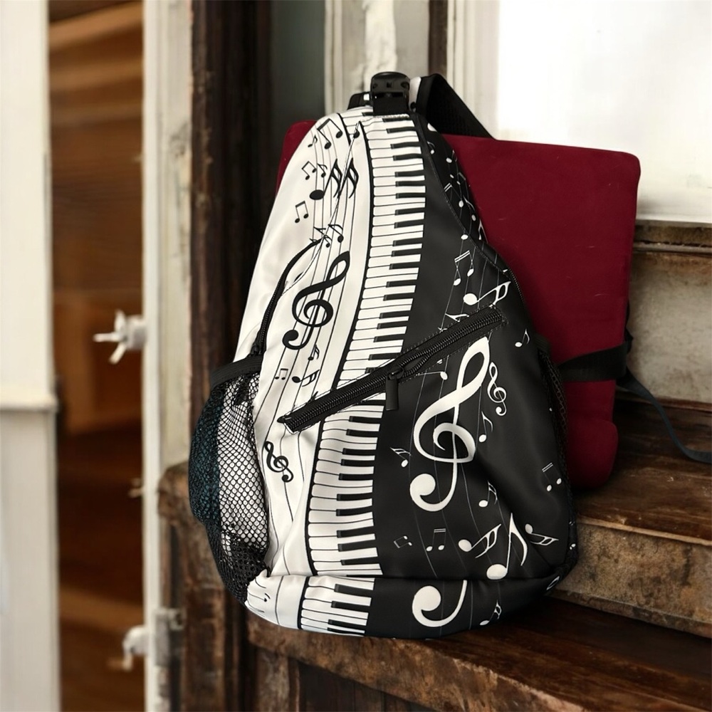 Music themed cross-body bag